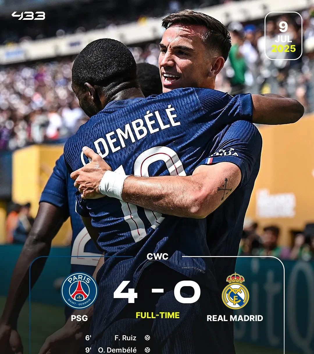 巴黎圣日耳曼主场惨败，欧冠梦碎，球迷黯然离场的简单介绍